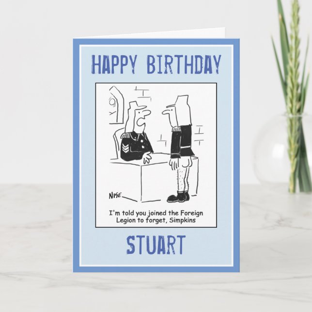 Cartão Soldado no Cartoon da Legião Estrangeira Francesa (Frente)