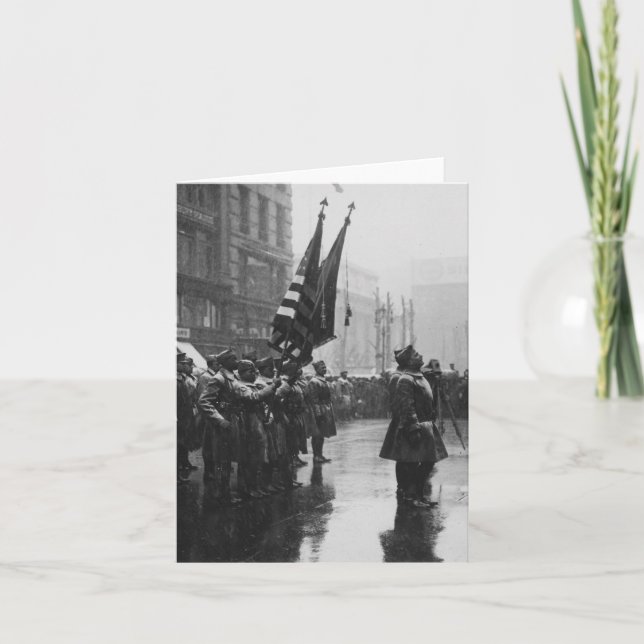 Cartão Soldados "Buffalo" Retornando Cores - 1919 (Frente)