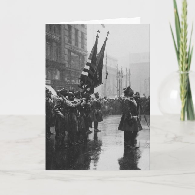 Cartão Soldados "Buffalo" Retornando Cores - 1919 (Frente)