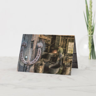 Cartão Solder Vintage Blacksmith Horsferes