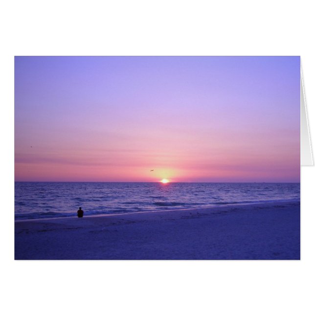 Cartão Solidão ao pôr do sol (Frente Horizontal)