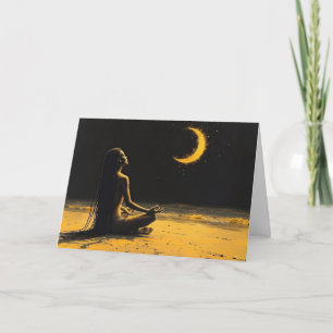 Cartão Solidão Dourada, Afirmação de Meditação ao Luar