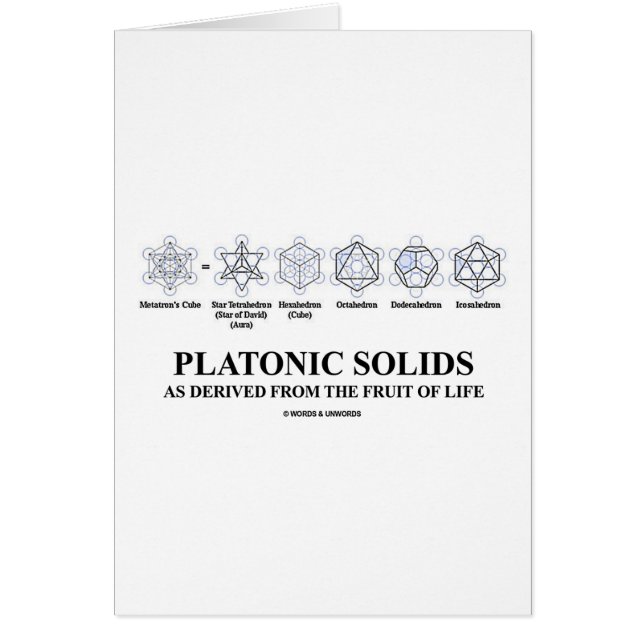 Cartão Sólidos platônicos como derivados da fruta da vida (Frente)
