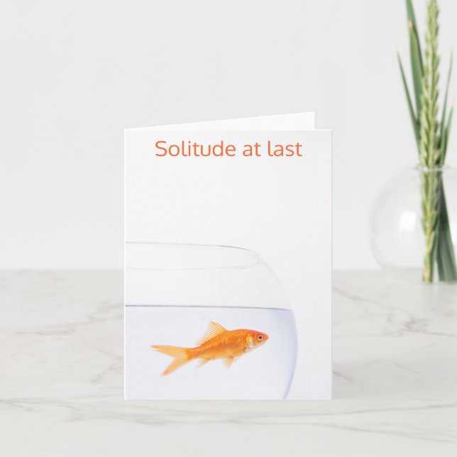 Cartão Solitary goldfish Folded Greeting Card (Frente)