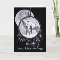 Solstce White Wolf and Owl Dreamcatcher