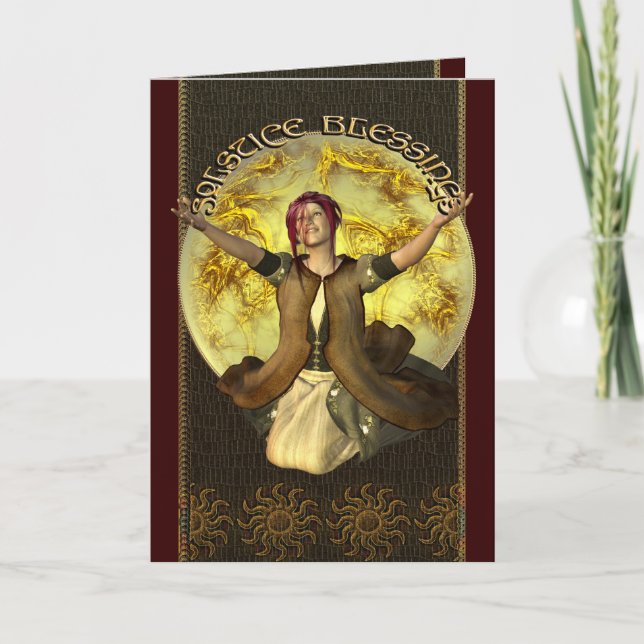 Cartão Solstice Blessings Greetings Card (Frente)