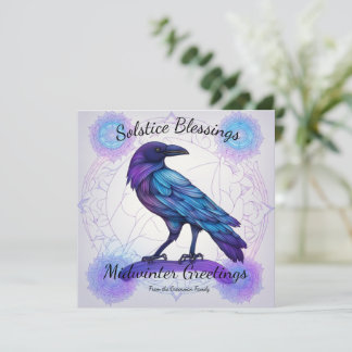 Cartão Solstice Crow Serenade Personalizada Placa de Meio