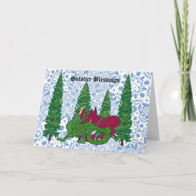 Cartão Solstício Blessings Dragon (Frente)