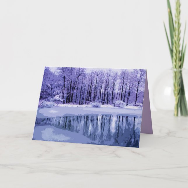 Cartão Solstício Blue Pond Winter (Frente)