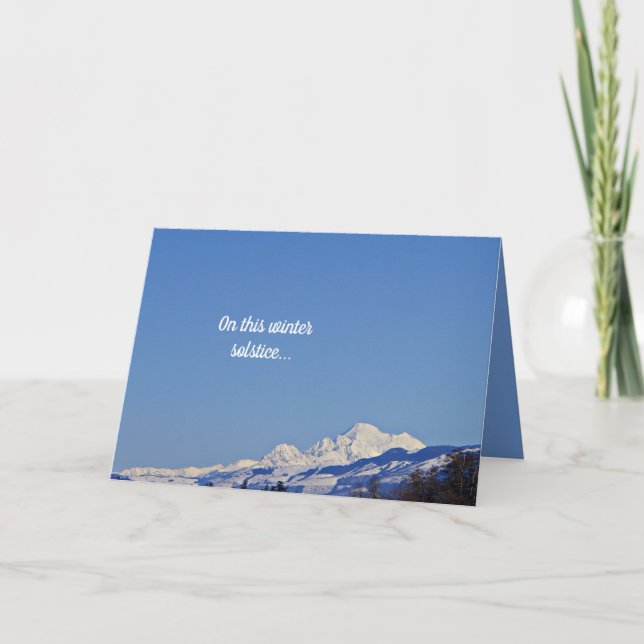Cartão Solstício de inverno! Cena de inverno da Montanha  (Frente)