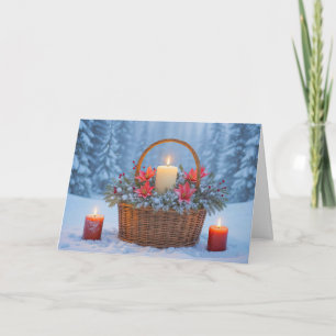 Cartão Solstício de inverno com velas Bonito