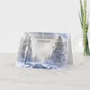Cartão Solstício de inverno Yule Linda Natureza da Neve