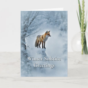 Cartão Solstício de Inverno Yule Natureza com uma Linda R