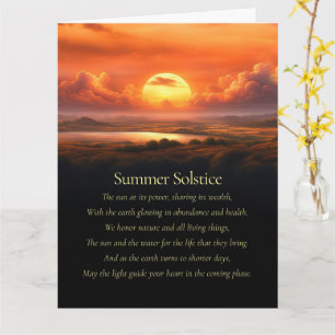 Cartão Solstício de Verão com Espírito da Natureza Sol e