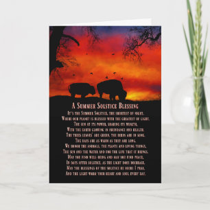 Cartão Solstício de Verão de Buffalo Inspirado Americano 