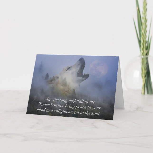 Cartão Solstício do Lobo Inverno (Frente)