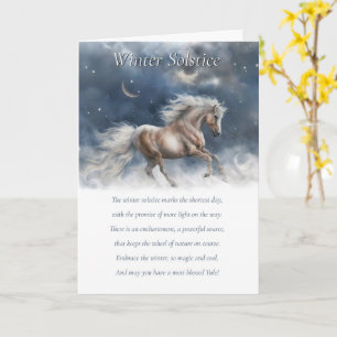 Cartão Solstício Inverno Yule Bessando Cavalo Poema