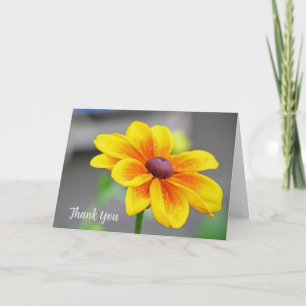 Cartão Solteiro Elegante Flor Laranja Amarelo Obrigado