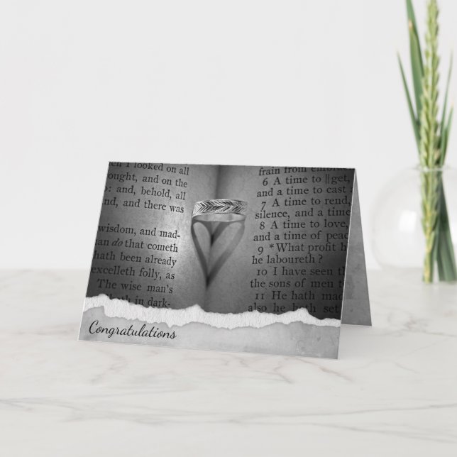 Cartão Sombra do Coração de Casamento (Frente)