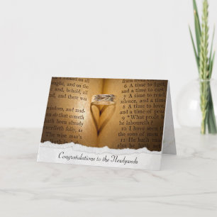 Cartão Sombra do Coração do Anel de Casamento com borda r