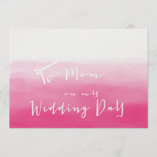 Cartão Sombras de Mão Rosa - À Mãe no Meu Dia de Casament