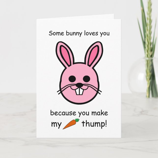 Cartão Some Bunny Loves You, Valentine's Day Rabbit (Frente)