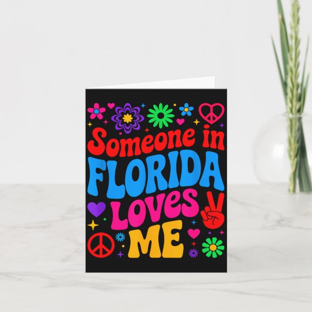 Cartão Someone In Florida Loves Me Boho Floral Peaceful C (Frente)
