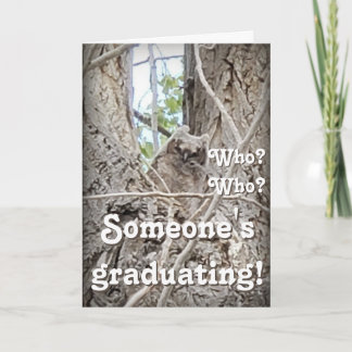 Cartão Someone's Graduating Who Who Owlet in Tree 