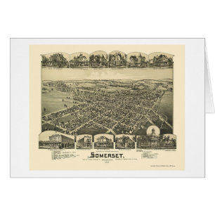 Cartão Somerset, mapa panorâmico do PA - 1900