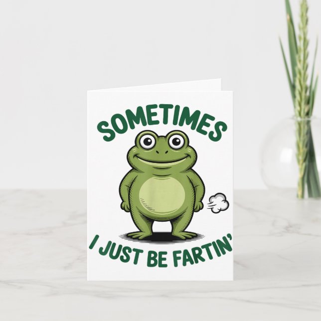Cartão Sometimes I Just Be Farting Frog Christmas Funny F (Frente)
