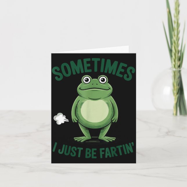 Cartão Sometimes I Just Be Farting Frog Christmas Funny F (Frente)