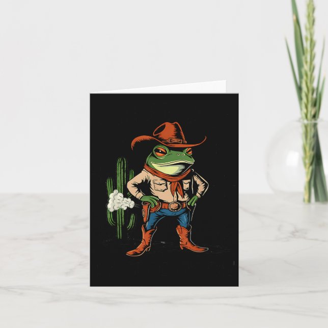 Cartão Sometimes I Just Be Farting Funny Cowboy Frog  (Frente)