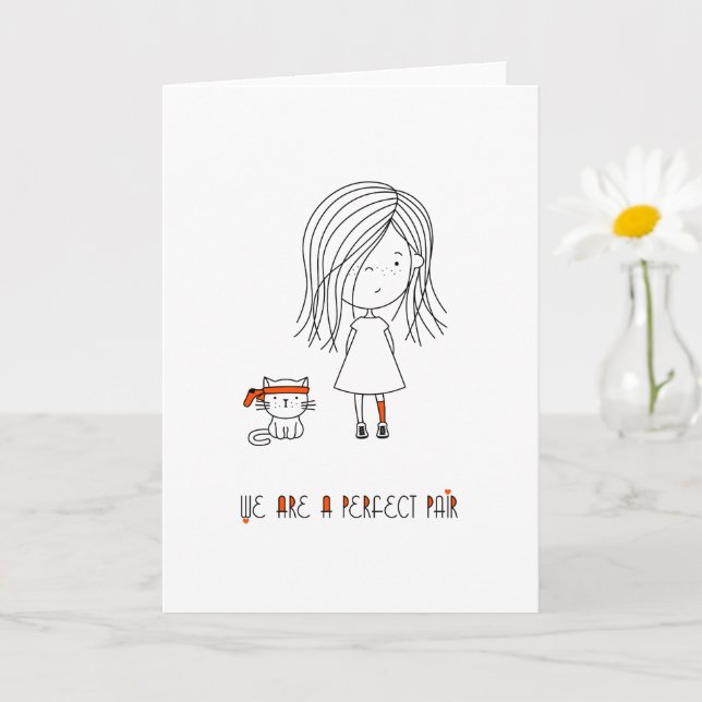 Cartão Somos uma garota bonita e engraçada (Planta pequena)