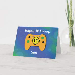 Cartão Son 11 Year Old Birthday Gamer Controller
