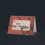Cartão Son 13 Birthday Basball Grande Distúrbio<br><div class="desc">Quando você sonha em se tornar uma famosa estrela de basquete, então você pode ter encontrado a carta que o faria realmente brilhar enquanto celebrava seu aniversário de 12 nos próximos dias. Pegue este cartão para ele agora! O TEXTO NO COBRIR DESTE CARTÃO É O ESTILO DE GRUNGE QUE INTENCIONALMENTE...</div>