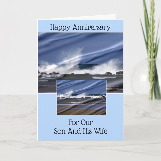 Cartão Son And Wife Wedding Anniversary (Frente)