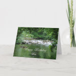 Cartão Son birthday card showing a river<br><div class="desc">A cool mountain stream as it flows through a tranquil forest. This image gives a feeling pf peace and calmness.</div>