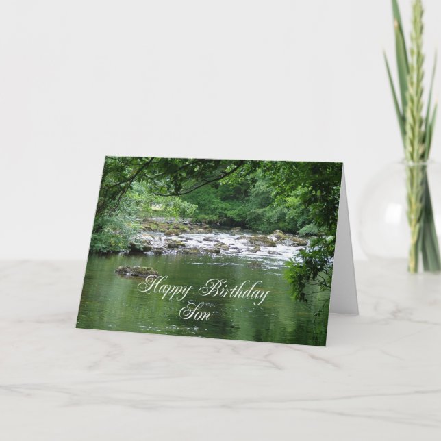 Cartão Son birthday card showing a river (Frente)