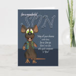 Cartão Son Birthday Card - With Funky Mouse<br><div class="desc">Son Birthday Card - With Funky Mouse</div>