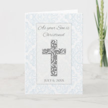 Son Christening Bessings Data Personalizada com Cr