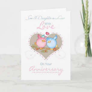 Cartão Son & Daughter-In-Law Anniversary Card With Love B