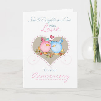 Cartão Son & Daughter-In-Law Anniversary Card With Love B