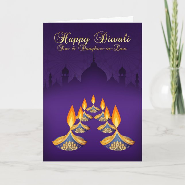 Cartão Son & Daughter-in-Law, Diwali Greeting Card, Card (Frente)