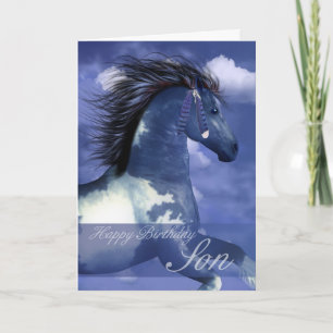 Cartão Son Equine Birthday Card North American Indian Sty