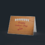 Cartão Son Father’s Day Large Grunge Football for Sports<br><div class="desc">The father,  the football fan,  the son. This father’s day send him fun greeting by giving him this football inspired card. The man deserves this authentic looking card with all the dirt and worn out grunge look on this special day.</div>