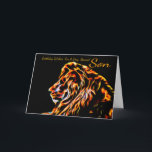 Cartão Son Fractal Birthday Lion, Neon Line Art Fractal<br><div class="desc">Son Fractal Birthday Lion,  Neon Line Art Fractal Lion</div>