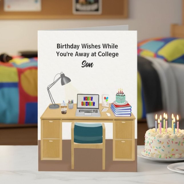 Cartão Son Happy Birthday College Dorm Celebration (Criador carregado)