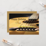 Cartão Son Happy Birthday - Violão acústico<br><div class="desc">Foto de excelente de um violão acústico,  para um filho de qualquer idade. Altere a cor de fundo e não se esqueça de adicionar seu próprio texto! É fácil personalizar. Alguma pergunta? Pergunte! Artigo 2022,  alínea c)</div>