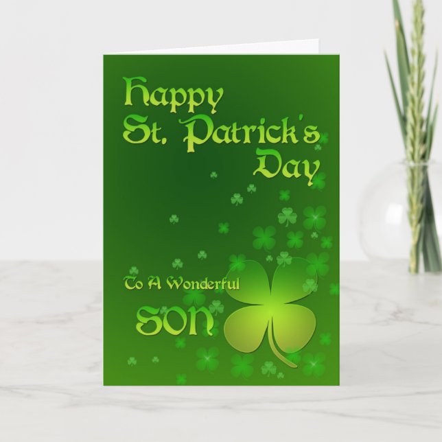 Cartão Son, Happy St Patrick's day card (Frente)