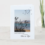 Cartão Son-in-Law Birthday, Seaside Scene<br><div class="desc">A lovely birthday card for a son-in-law. A seaside scene with silhouetted grass and seagulls. A lovely tranquil scene to promote memories of seaside holidays.</div>